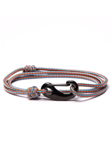 Orange + Blue Tactical Cord Bracelet for Men (Black Clasp - 30K)