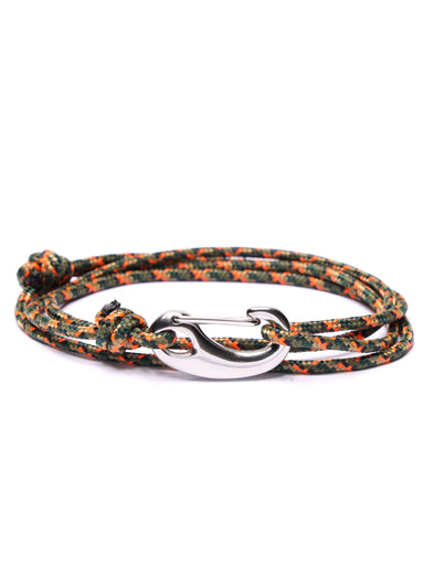 Camo Tactical Cord Bracelet for Men (Silver Clasp - 11S)