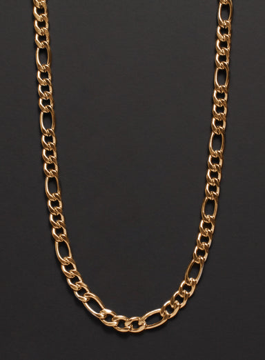 5mm Gold Figaro Chain Necklace for Men