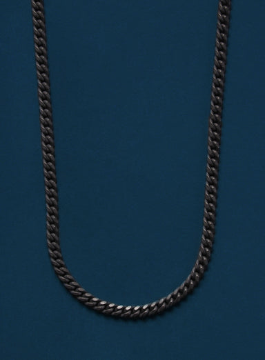 Black Titanium Curb Chain Necklace for Men
