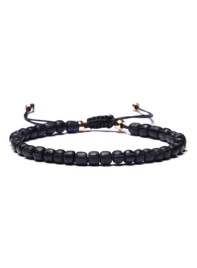 Black and Navy Chevron Glass Bead Bracelet for Men Bracelets legacyhomesrgv: Men's Jewelry & Clothing.   