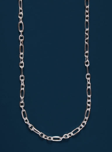 925 Sterling Silver Figaro Inspired Chain Necklace for Men