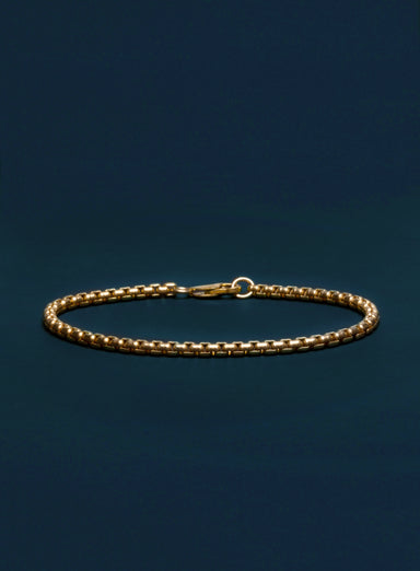 14k Gold Filled Venetian Round Box Chain Bracelet