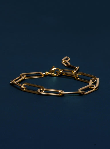 Large Gold Plated Stainless Steel Adjustable Clip Chain Bracelet
