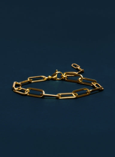 Medium Gold Plated Stainless Steel Adjustable Clip Chain Bracelet