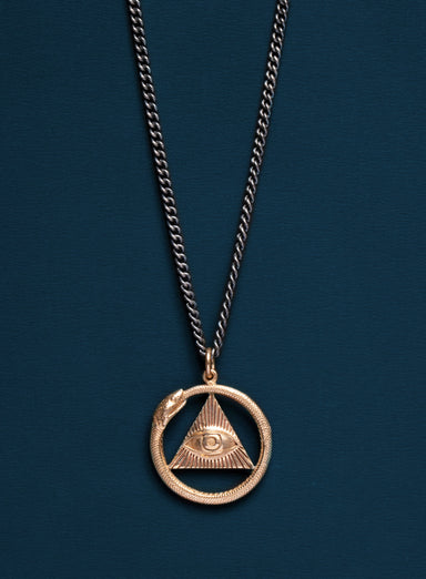 All Seeing Eye Pendant + Ouroboros Snake pendant Necklace for Men Necklaces legacyhomesrgv   