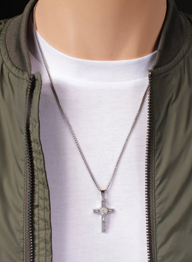 Small Stainless Steel Crucifix Men's Necklace No. 2 Necklaces legacyhomesrgv   