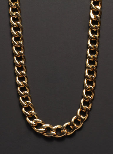 9mm Gold Curb Chain Necklace for Men