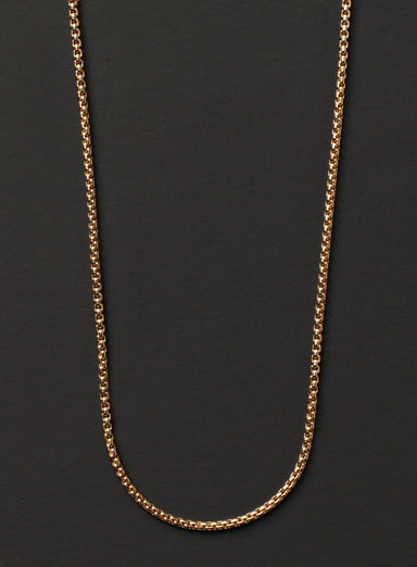 Gold Box Chain Necklace for Men