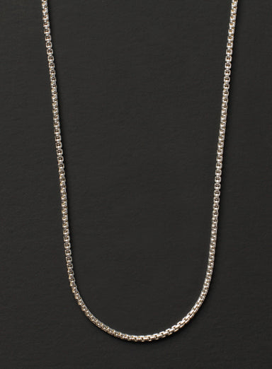Sterling Silver Box Chain Necklace for Men