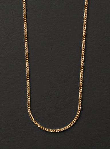 Gold Curb Chain Necklace for Men