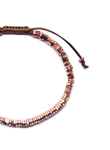 Copper Triangles Beaded Men's Bracelet