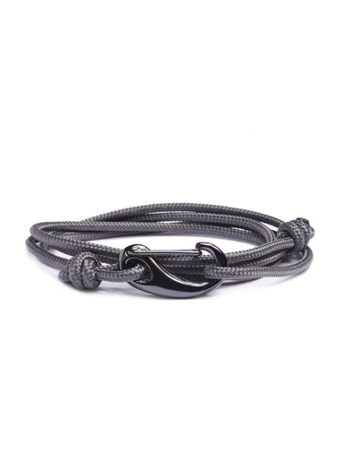 "Seal" Slate Gray + Gun Metal Tactical Cord Bracelet (01K)