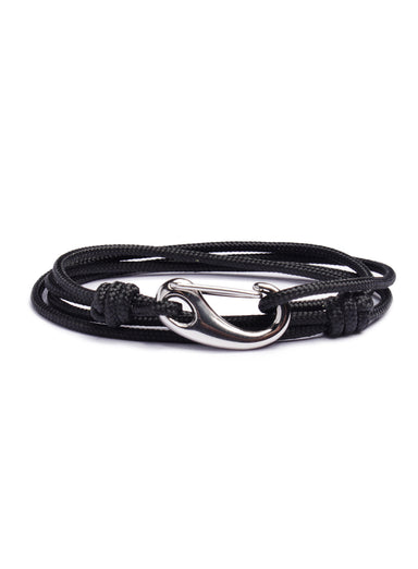 "Anchored" Black + Silver Tactical Cord Bracelet (04S)