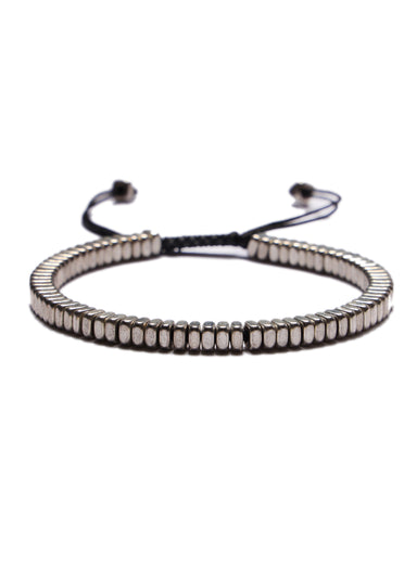 Geometric White brass bead Bracelet