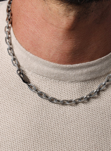 925 Oxidized Sterling Silver Collar Inspired Chain Necklace for Men Jewelry legacyhomesrgv: Men's Jewelry & Clothing.   