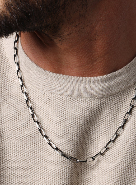 Oxidized Sterling and Titanium Coated Cable Chain Necklace