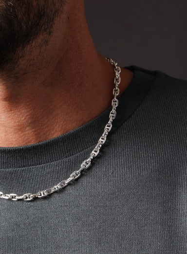 925 Sterling Silver Anchor Chain Necklace for Men