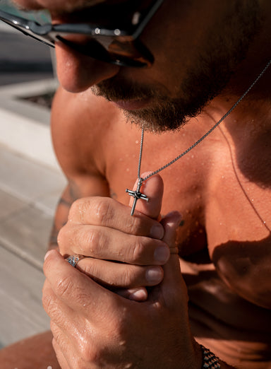 Waterproof Men's Nail Cross Necklace