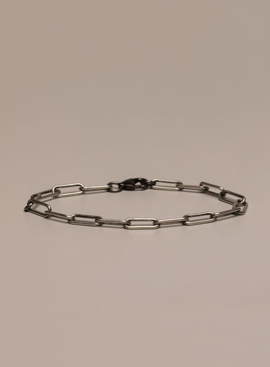 925 Oxidized Sterling Silver Clip Chain Bracelet