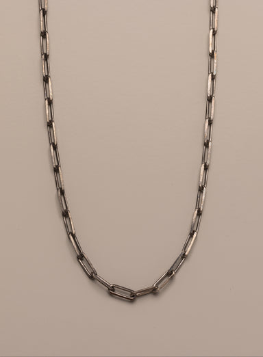 925 Oxidized Sterling Silver Elongated Cable Chain Necklace for Men  legacyhomesrgv: Men's Jewelry & Clothing.   