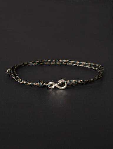 Infinity Bracelet - Camo cord men's bracelet with silver clasp