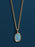 Miraculous medal with blue enamel on 14k Gold Filled Chain
