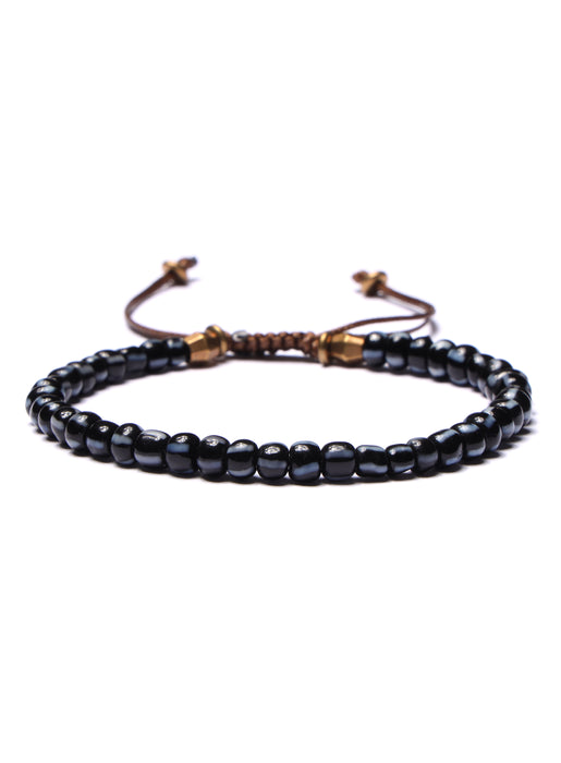 Dark Blue Chevron Glass Bead Bracelet for Men Bracelets legacyhomesrgv: Men's Jewelry & Clothing.   