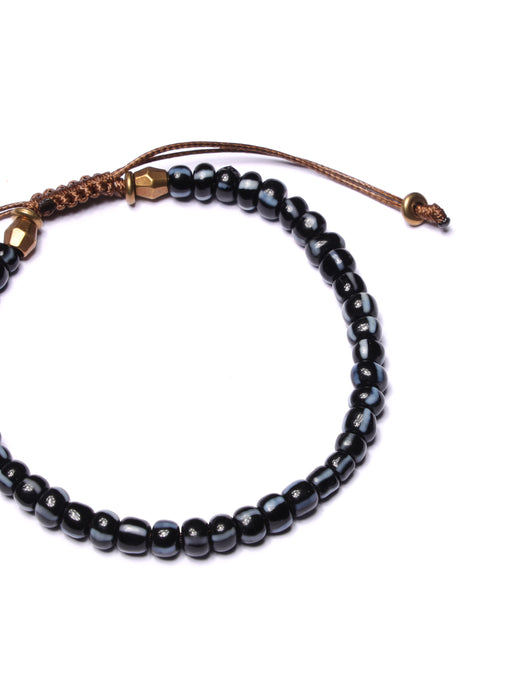 Dark Blue Chevron Glass Bead Bracelet for Men Bracelets legacyhomesrgv: Men's Jewelry & Clothing.   