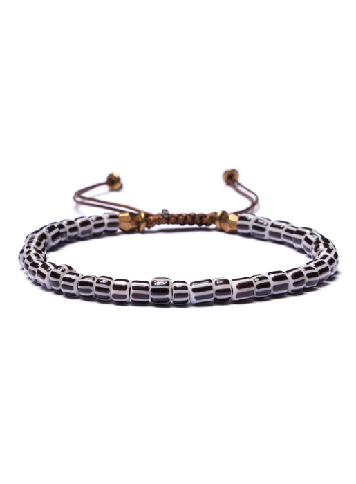White and Blue Chevron Glass Bead Bracelet Bracelets legacyhomesrgv: Men's Jewelry & Clothing.   