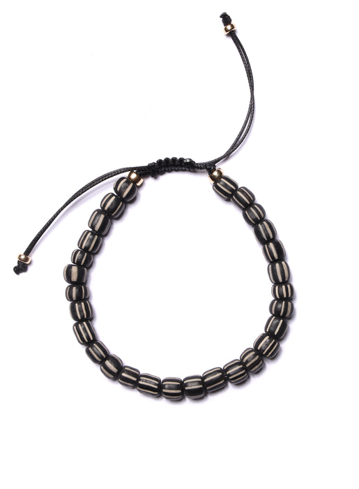Black and White Chevron Glass Bead Bracelet Bracelets legacyhomesrgv: Men's Jewelry & Clothing.   