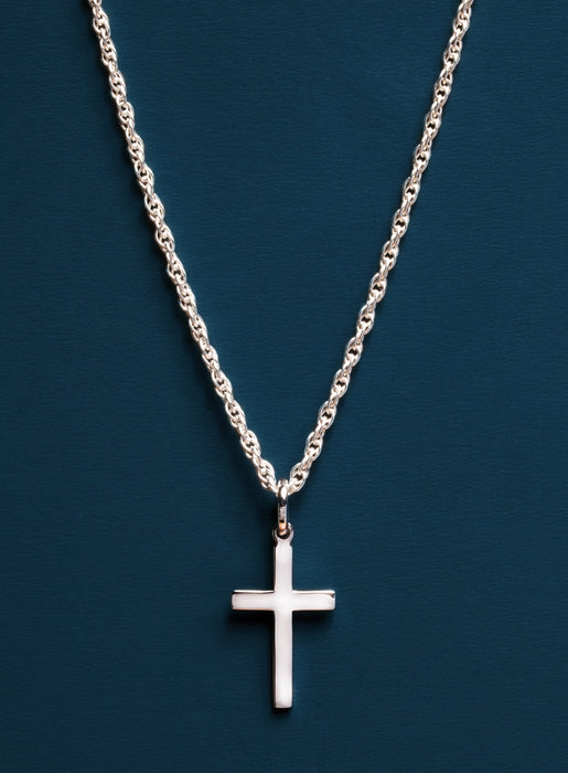 Sterling Silver Cross on Rope Chain Necklaces legacyhomesrgv   
