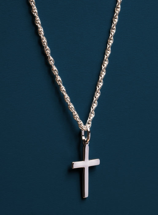 Sterling Silver Cross on Rope Chain Necklaces legacyhomesrgv   
