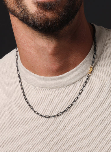 Titanium Speckle Coated Mens Chain Necklace Jewelry legacyhomesrgv: Men's Jewelry & Clothing.   