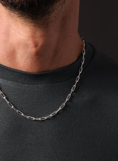 925 Sterling Silver Elongated Cable Chain Necklace for Men Jewelry legacyhomesrgv: Men's Jewelry & Clothing.   