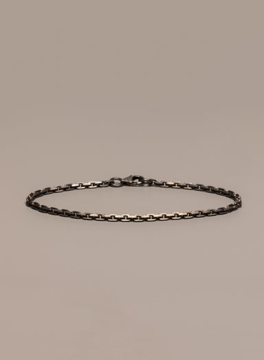 925 Oxidized Sterling Silver Cable Chain Bracelet Bracelets legacyhomesrgv: Men's Jewelry & Clothing.   