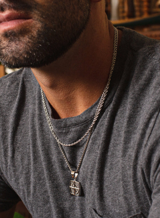 Waterproof Compass Necklace Set for Men Necklaces legacyhomesrgv: Men's Jewelry & Clothing.   
