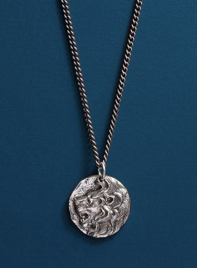 925 Oxidized Sterling Silver Lion Head Necklace Necklaces legacyhomesrgv: Men's Jewelry & Clothing.   