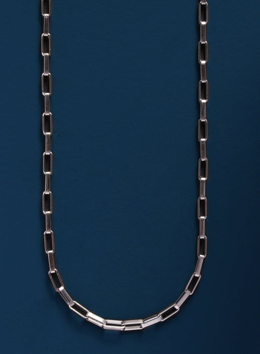 Waterproof Elongated Box style chain in 316L stainless steel Necklaces legacyhomesrgv: Men's Jewelry & Clothing.   