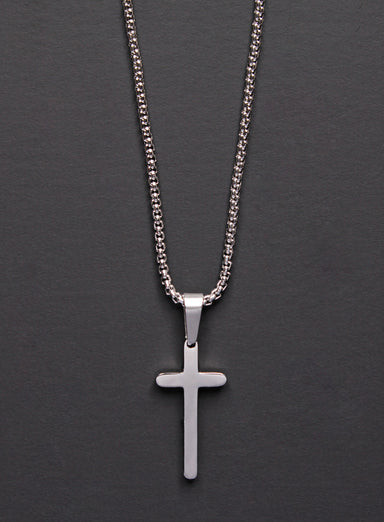 MINI STAINLESS STEEL CROSS NECKLACE FOR MEN Jewelry legacyhomesrgv   